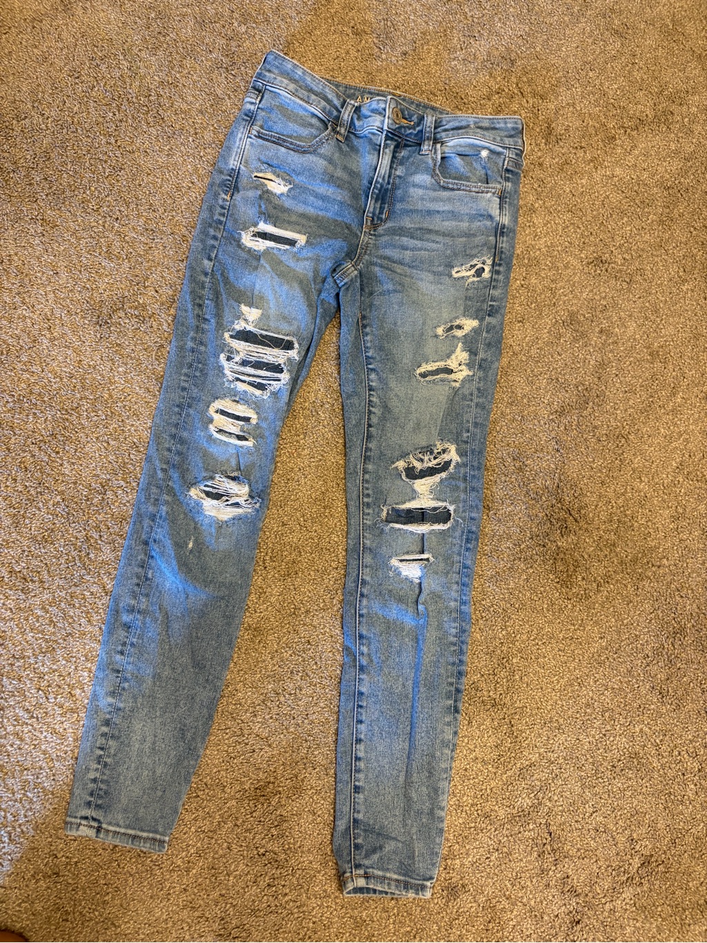 American Eagle Next Level Stretch Skinny Destroyed Denim Skinny Jean
